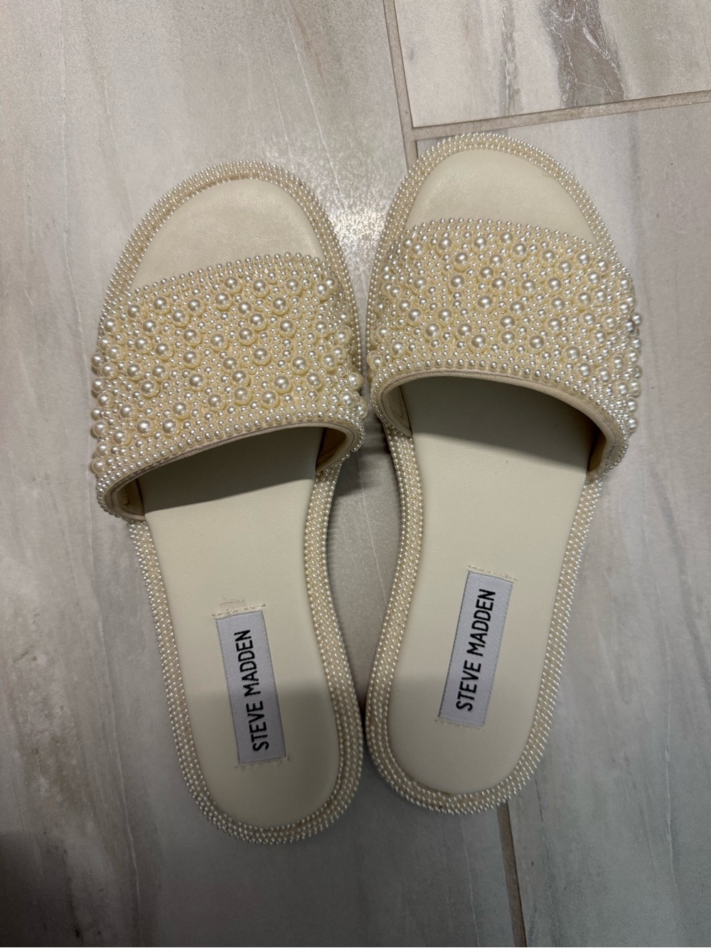 Steve Madden Ivory Pearl Sandals